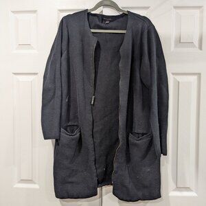Banana Republic Knit Black Long Cardigan with zipper and pockets